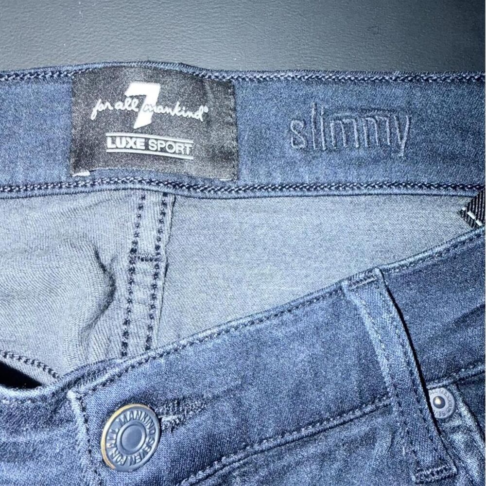 7-for-all-mankind Men's Navy and Blue Jeans
